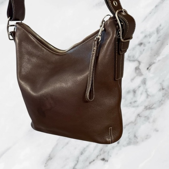 COACH Vintage Legacy Brown Slim Hobo Duffle Shoulder Bag Y2K 9325 - Picture 2 of 10